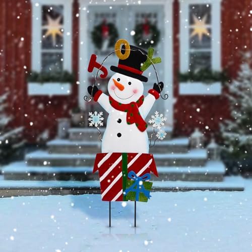 BRIGHTDECK Christmas Santa Claus Yard Sign Stake Lights Outdoor Decorations