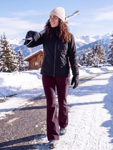 Women's Snow Ski Pants Fleece Lined Waterproof 3 Zipper Pockets Hiking Gear