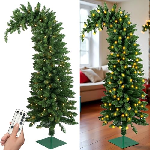 5.8 FT Prelit Artificial Christmas Tree,Xmas Tree Holiday Decor, Dark Green