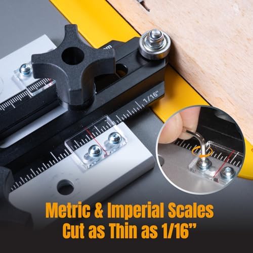 POWERTEC Thin Rip Jig for Table Saw - Sliding Guide for Accurate Ripping & Safe Operation, Fits Standard Miter Slots & T-Tracks, Woodworking Thin Rip Guide for Power Tool Accessories (71972)