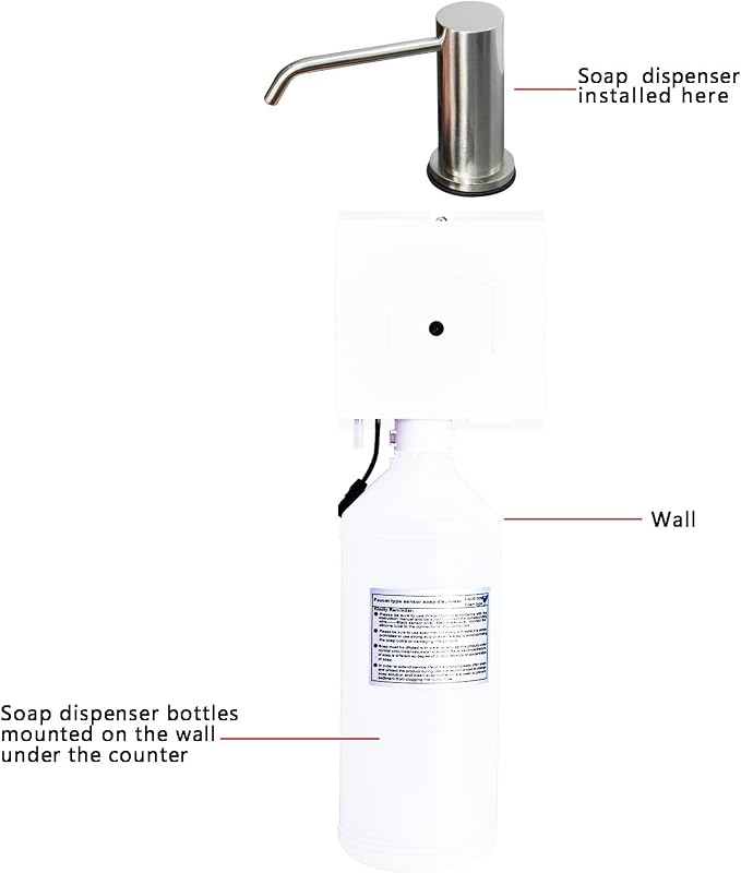 Automatic Touchless Soap Dispenser for Kitchen Sink, Brushed Nickel, High Capacity, Durable Material, Multiple Power Supply Modes, Versatile Use, Liquid Soap, Shampoo, Hand Sanitizer