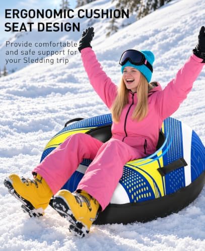 Snow Sled for Kids and Adults, Heavy Duty Snow Tubes for Sledding