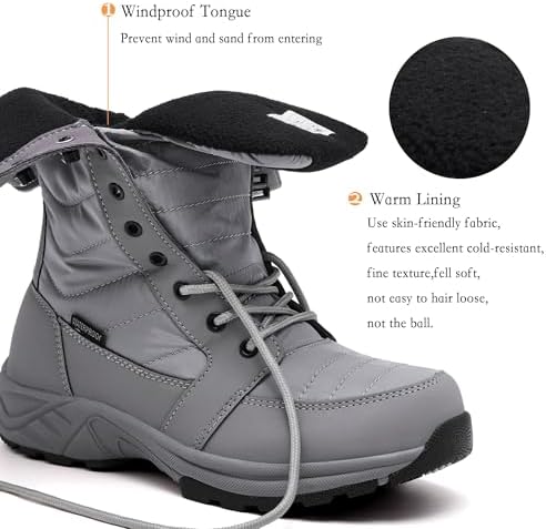FW FRAN WILLOR Women's Waterproof Winter Snow Boots Warm Comfortable with Side Zipper - 2026 Fashion Lightweight Hiking boots for Cold Weather Insulated Mid Calf Military Booties