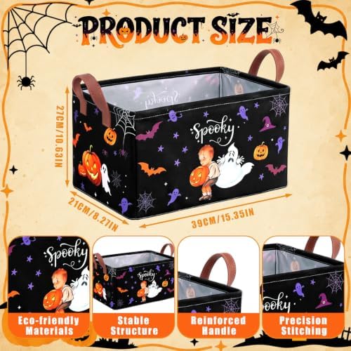 CHENGU 6 Pack Halloween Storage Bins Collapsible Halloween Baskets for Gift