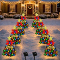 Christmas Tree Solar Pathway Lights Outdoor Decor, 8 Pack, Green