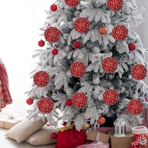 Lyrow 24 Pcs 4" Christmas Ball, Red