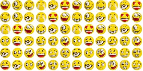 LovesTown Mini Stress Balls, 36PCS 2Inch Smiley Face Squeeze Balls Yellow Funny Foam Stress Relief Toys for School Carnival Reward Student Prizes (Pack of 2)