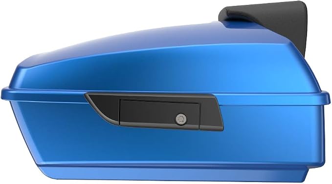 Advanblack Road Glide Tour Trunk Pack Electric Blue Chopped Tour Trunk Pack Backrest Pad for '97-'25 Harley Touring Road King Street Glide Electra Glide CVO models
