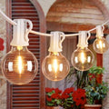 Ollny Outdoor String Lights, 50FT LED Patio Lights Waterproof White Wire