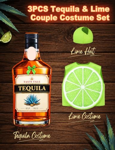 Tequila and Lime Couples Halloween Costumes 3PCS Funny Adult Set