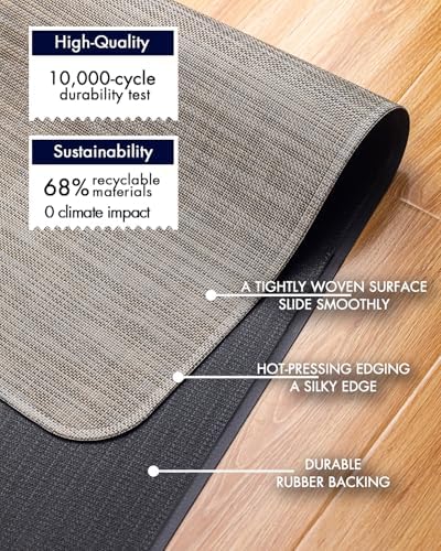 Baroyal Office Chair Mat for Hardwood Floor Under Desk Computer Rolling Chair Mat for Wood/Tile Floor Non-Slip Heavy Duty Desk Rug PVC Plastic Hard Floor Protector 36" x 48" (Soapstone)