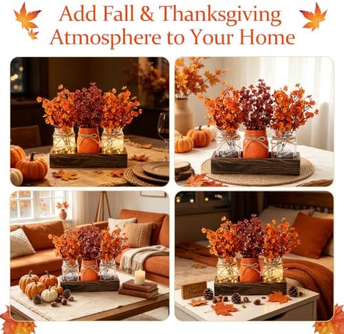 Fall Thanksgiving Table Centerpiece, Farmhouse Table Kitchen Decor for Home
