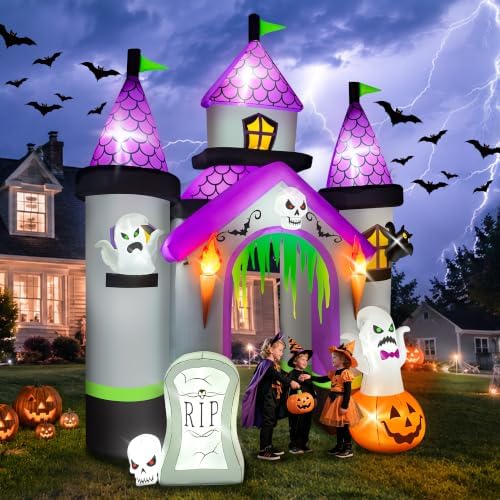 Kalolary 12.5FT Tall Halloween Inflatables Archway Haunted House Castle