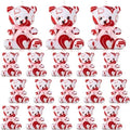 Haull 18 Pcs Valentine Heart Stuffed Animals Bears Bulk Gifts Plush Bears Bulk Mini Soft Stuffed Toys Small Cute Plush 4" for Adults Party Favors Home(Cute)