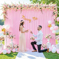 Pink Backdrop Curtain for Parties Baby Shower Wrinkle Free Pink Photo Curtains Backdrop Drapes Fabric Decoration for Weddings Birthday Party 5ft x 7ft,2 Panels