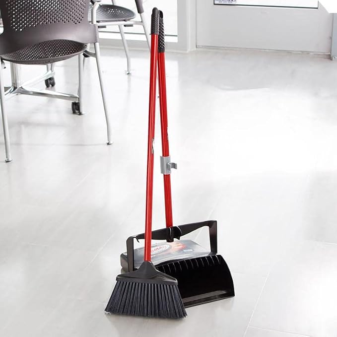 Libman 10 in. W Stiff Recycled Plastic Broom with Dustpan - Case of: 22