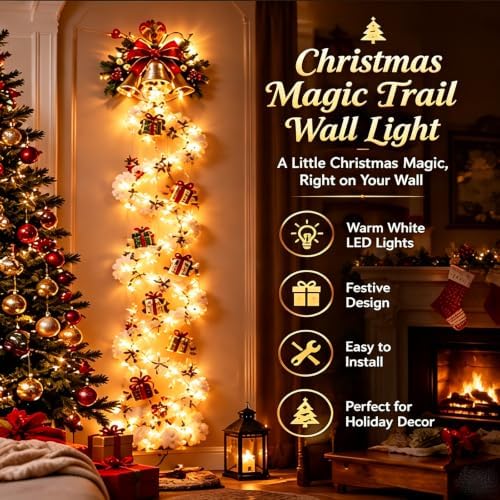 Christmas Magic Trail Wall Light, LED Cascading Holiday Decor，A6