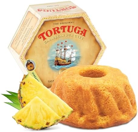 TORTUGA Caribbean Pineapple Rum Cake - 16 oz Caribbean Pineapple Rum Cakes - The Perfect Premium Gourmet Gift for Stocking Stuffers, Gift Baskets, and Christmas Gifts - Great Snack Cakes for Delivery
