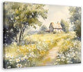 JDBeehpy Cottage Wildflower Path Daisy Canvas Wall Art Framed 8x12inch