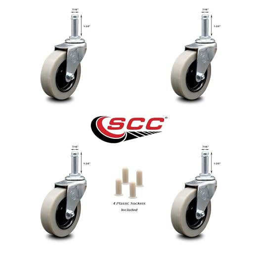 Service Caster Brand – 3 Inch Mop Bucket Casters – Fits Rubbermaid Mop Bucket 7380-L1 – Replacement Sockets Included – Set of 4