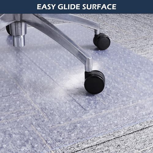 SALLOUS Chair Mat for Carpet, 36" x 48" Office Heavy Duty Chair Mat with Lip, Gaming Chair Mat for Carpeted Floors, Floor Protector Computer Desk Mat for Home Office (Clear, Extended Lip)