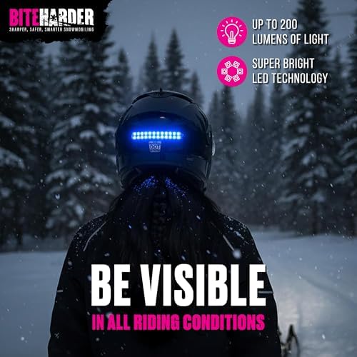 BITEHARDER Snowmobile Helmet Safety Light, Blue