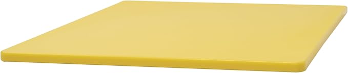 Winco Heavy-Duty Plastic Cutting Board, 15" x 20" x 1/2", Yellow, Medium | Dishwasher safe, Stain resistant, Minimizes dulling, HACCP approved, Great for Charcuterie, Appetizers and Buffet Displays
