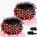 2 Pack 66FT 200 LED Christmas String Lights Outdoor Indoor Red and White