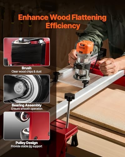 VEVOR Router Sled, 64 Inches, Trimming Planing Machine for Flattening Slabs, X & Y Axis Adjustable, DIY Woodworking Router Sled for Home Improvement Projects, Woodworking, Home DIY