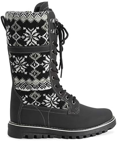 POLAR Womens Faux Fur Warm Thermal Waterproof Outdoor Walking Snow Winter Rubber Sole Calf Boots