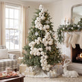 Thiccywoov 9 ft Velvet Christmas Ball Garland Ornament, Cream White