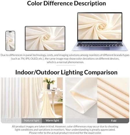 10x10 Champagne Backdrop Curtain for Parties Wedding Baby Shower Wrinkle Free Photo Curtains Backdrop Drapes Fabric Decoration for Bridal Shower 5ft x 10ft,2 Panels