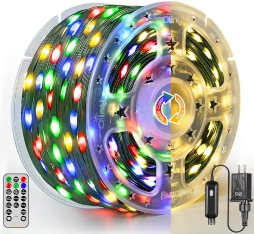 Ollny Christmas Lights 800LED 262FT, IP67 Waterproof Warm White&Multicolor