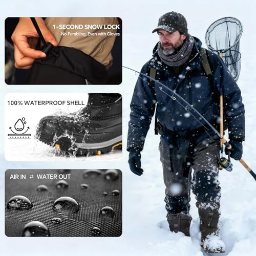 Men's Snow Boots, Waterproof Insulated Winter Boots for Men, -40°F