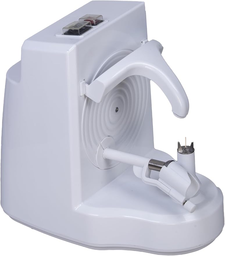 Electric Orange Peeler Automatic Fruit and Vegetable Peeler Machine, Peels Apples, Potatoes, Citrus, Stainless Steel Blade, Compact White (White)
