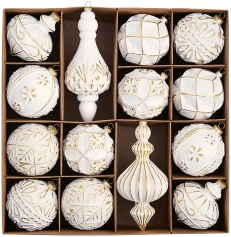 Valery Madelyn 14ct Vintage Christmas Tree Decorations Ball Ornaments Set
