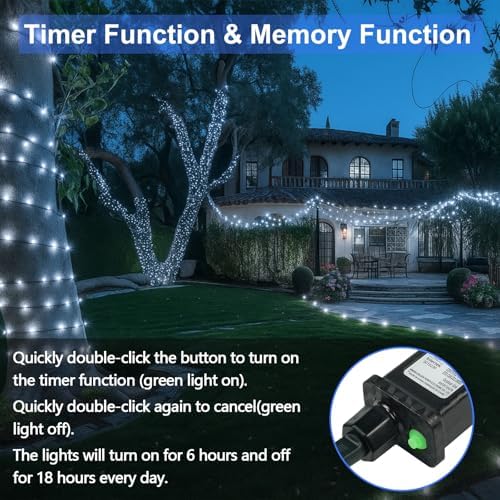 100 LED Connectable String Lights, 33FT Christmas Lights Outdoor Indoor
