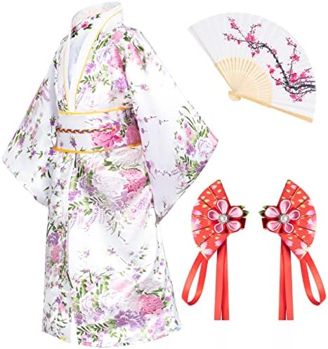Japanese Traditional Dress Kimono Robe for Kids Girls Costume