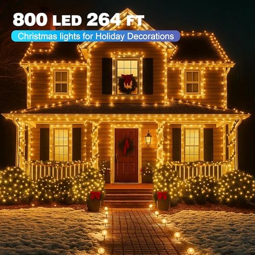 264FT Warm White Christmas Lights, 800 LED Outdoor String Light