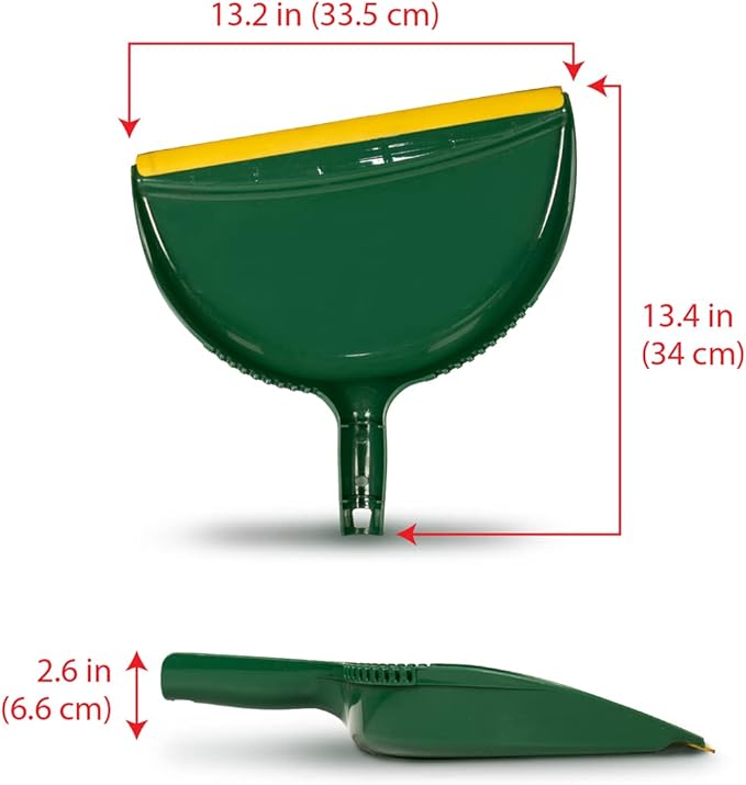 Pine-Sol Jumbo Dustpan, 13.2” | Heavy Duty Dust Pan with Rubber Edge | Clip-On Design Attaches to Standard Broom Sticks