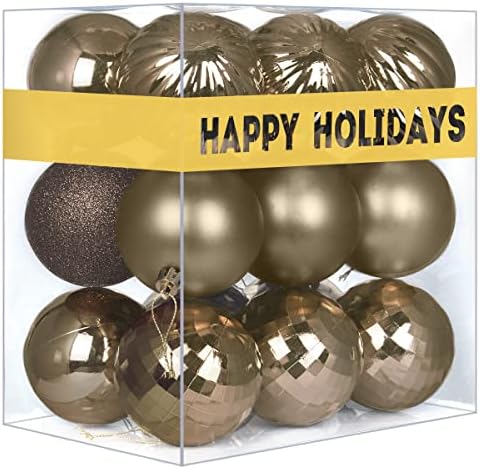 Vintage Copper 3.2" Large Christmas Balls - Christmas Tree Decoration Ornaments Shatterproof Hanging Balls for Birthday Halloween Holiday Wedding Decorations Set of 18pcs