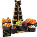NUT CRAVINGS Dried Fruit & Mixed Nuts Gift Tower, Black, 12 Assortments