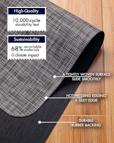 BARoyal Office Chair Mat for Hardwood Floor Under Desk Computer Rolling Chair Mat for Wood/Tile Floor Non-Slip Heavy Duty Desk Rug PVC Plastic Hard Floor Protector 36" x 48"(Gravel)
