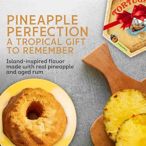 TORTUGA Caribbean Pineapple Rum Cake - 4 oz Rum Cake - The Perfect Premium Gourmet Gift for Gift Baskets, Parties, Holidays, and Birthdays - Great Cakes for Delivery