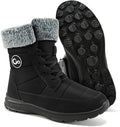 Ablanczoom Winter Snow Boots for Women: Comfortable Warm Fur Lined Womens Boots Outdoor Waterproof Non Slip Lace Up Walking Booties