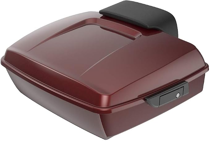 Advanblack Road Glide Tour Trunk Pack Stiletto Red Chopped Tour Trunk Pack Backrest Pad for '97-'25 Harley Touring Road King Street Glide Electra Glide CVO models