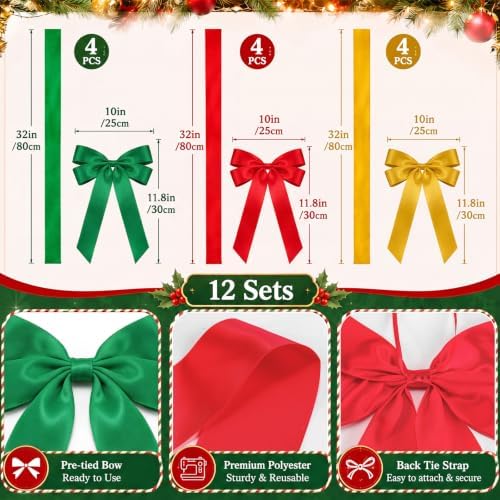 12 Set 12'' Large Christmas Inflatable Balls Ornament Ceiling Outdoor Decor