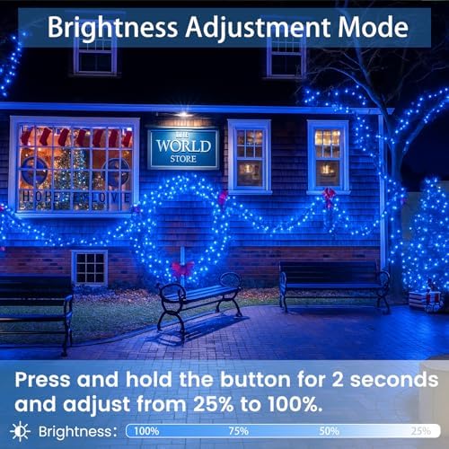 2 Pack 200 LED Christmas Lights 13 Modes Extendable Christmas Tree Lights