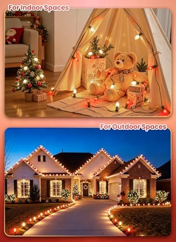 Vintage Christmas Lights Outdoor, 150Ft C9 String Lights with 75 LED Bulbs