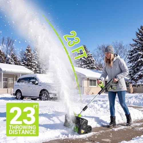 Electric Snow Shovel 2x20V Cordless 17in 1200W Brushless